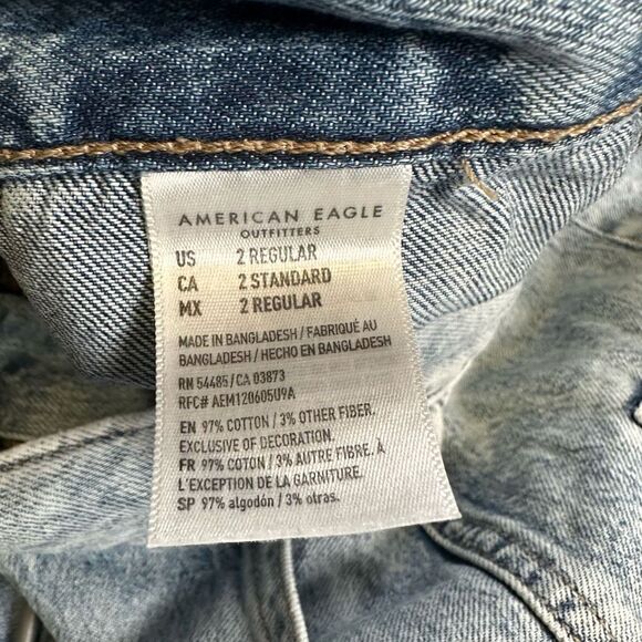 American Eagle Women’s Size 2 Jeans Blue Denim Light Wash Draw String - Picture 5 of 11